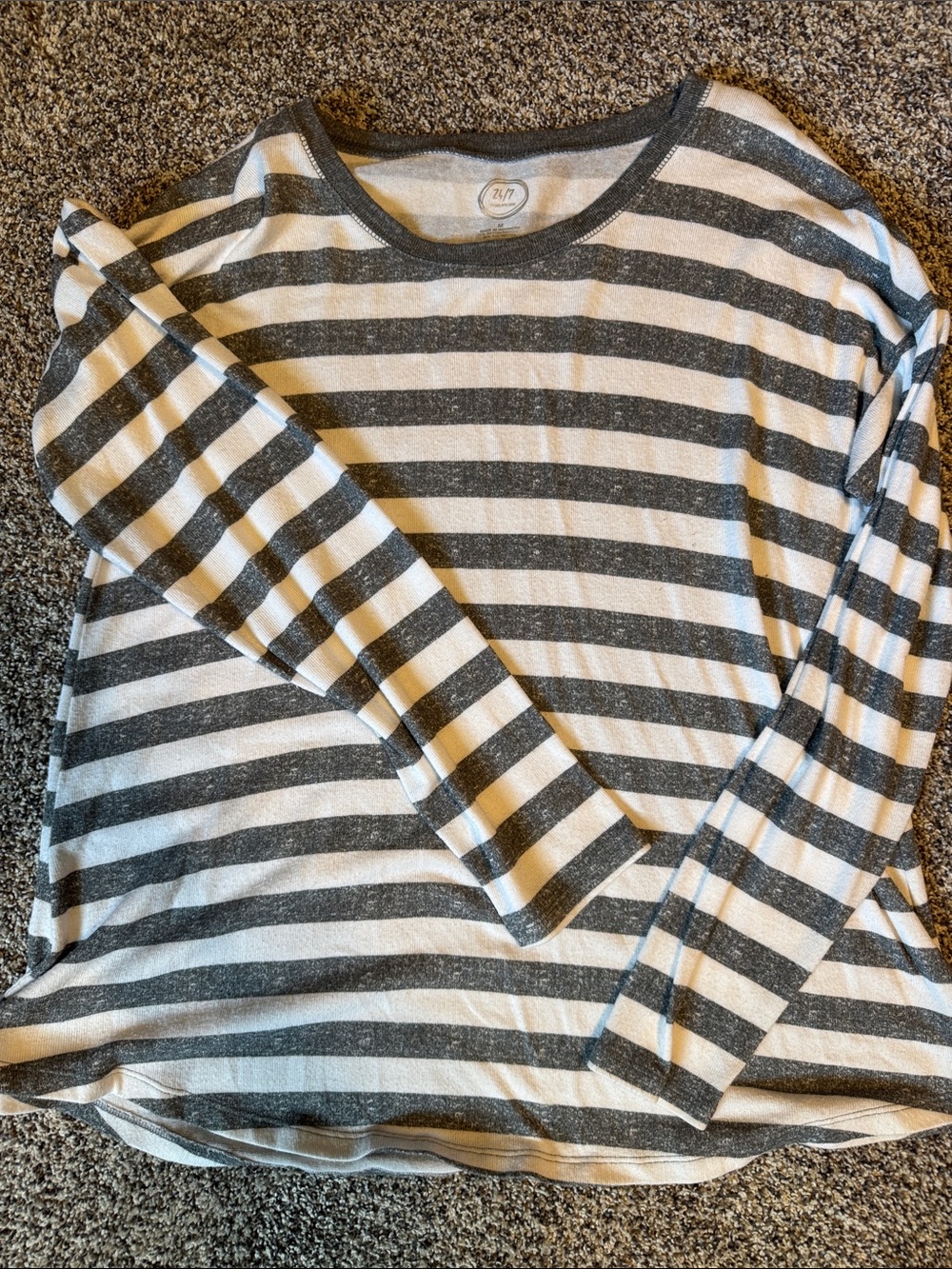 Caslon Striped Long Sleeve Tee - Black & White